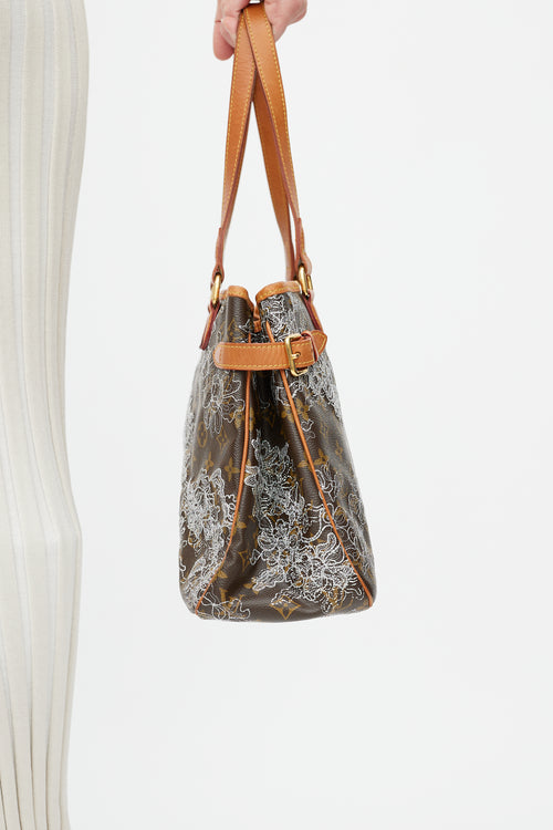 Louis Vuitton Brown & White Dentelle Batignolles Monogram Bag