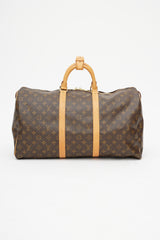 Louis Vuitton Brown Bandouliere 50 Keepall Monogram Bag