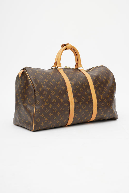 Louis Vuitton Brown Bandouliere 50 Keepall Monogram Bag