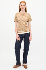 Louis Vuitton Brown & Beige Monogram Chain T-Shirt