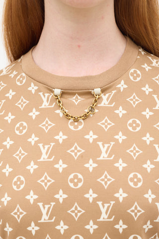 Louis Vuitton Brown & Beige Monogram Chain T-Shirt