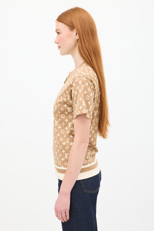 Louis Vuitton Brown & Beige Monogram Chain T-Shirt