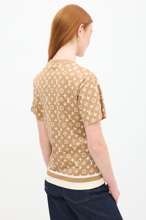 Louis Vuitton Brown & Beige Monogram Chain T-Shirt