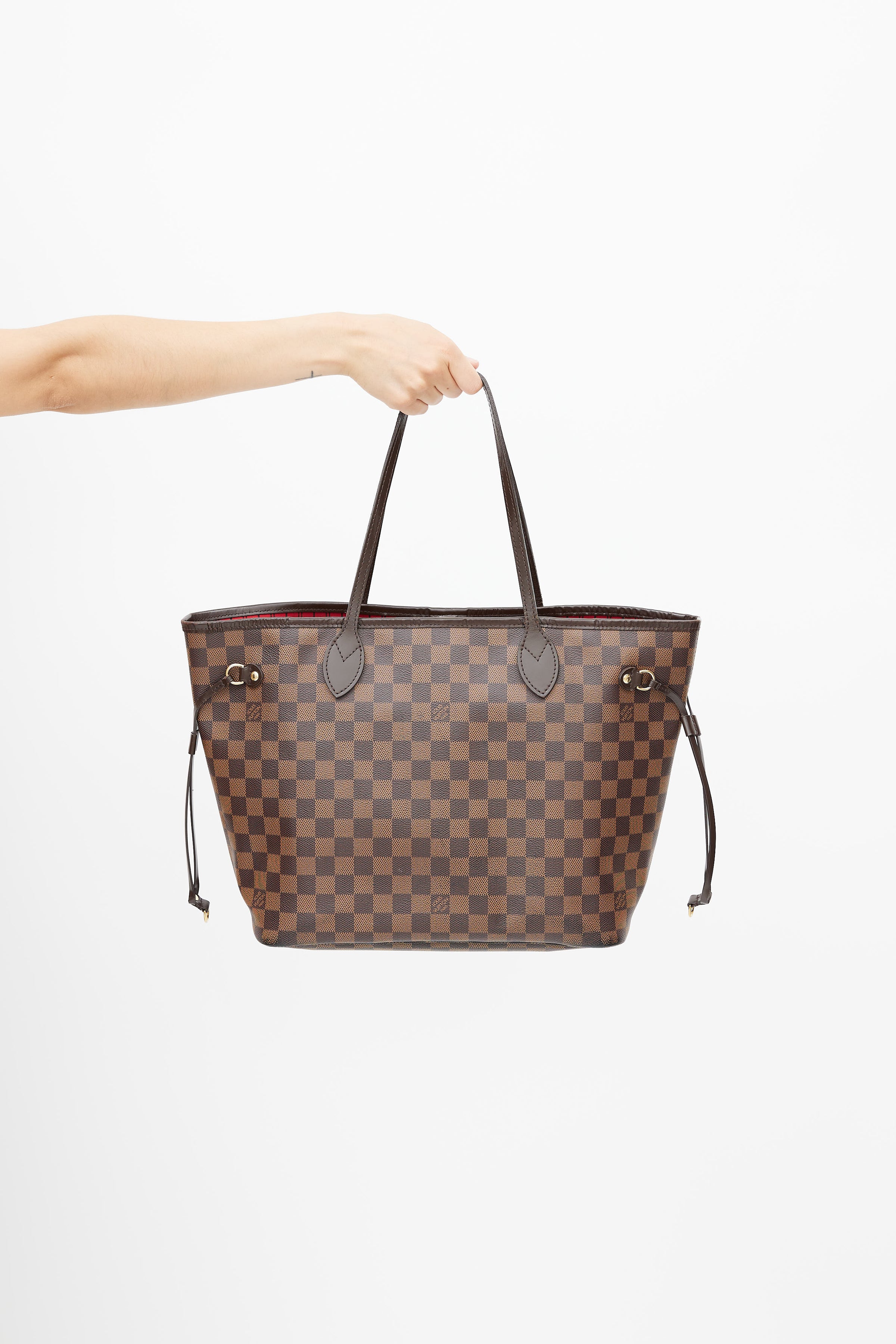Louis Vuitton Neverfull MM shoulder bag damier ebene Brown Cloth