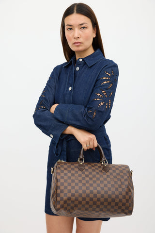 Louis Vuitton Brown Damier Ebene Speedy 35 Bag