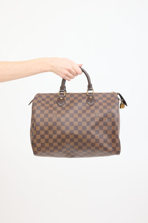 Louis Vuitton Brown Damier Ebene Speedy 35 Bag