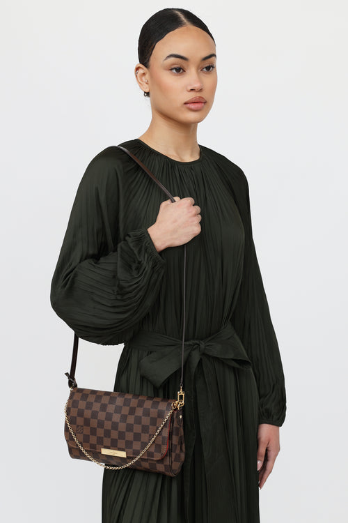 Louis Vuitton 2016 Damier Ebene Favourite MM Bag