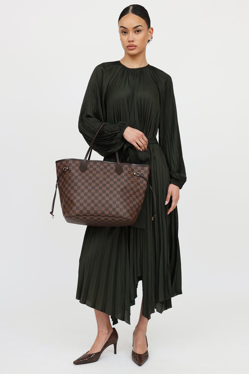 Louis Vuitton 2012 Damier Ebene Neverfull MM Tote Bag