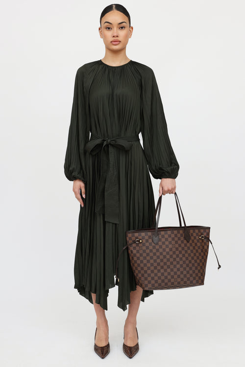 Louis Vuitton 2012 Damier Ebene Neverfull MM Tote Bag