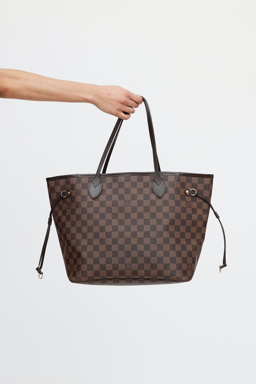 Louis Vuitton 2012 Damier Ebene Neverfull MM Tote Bag