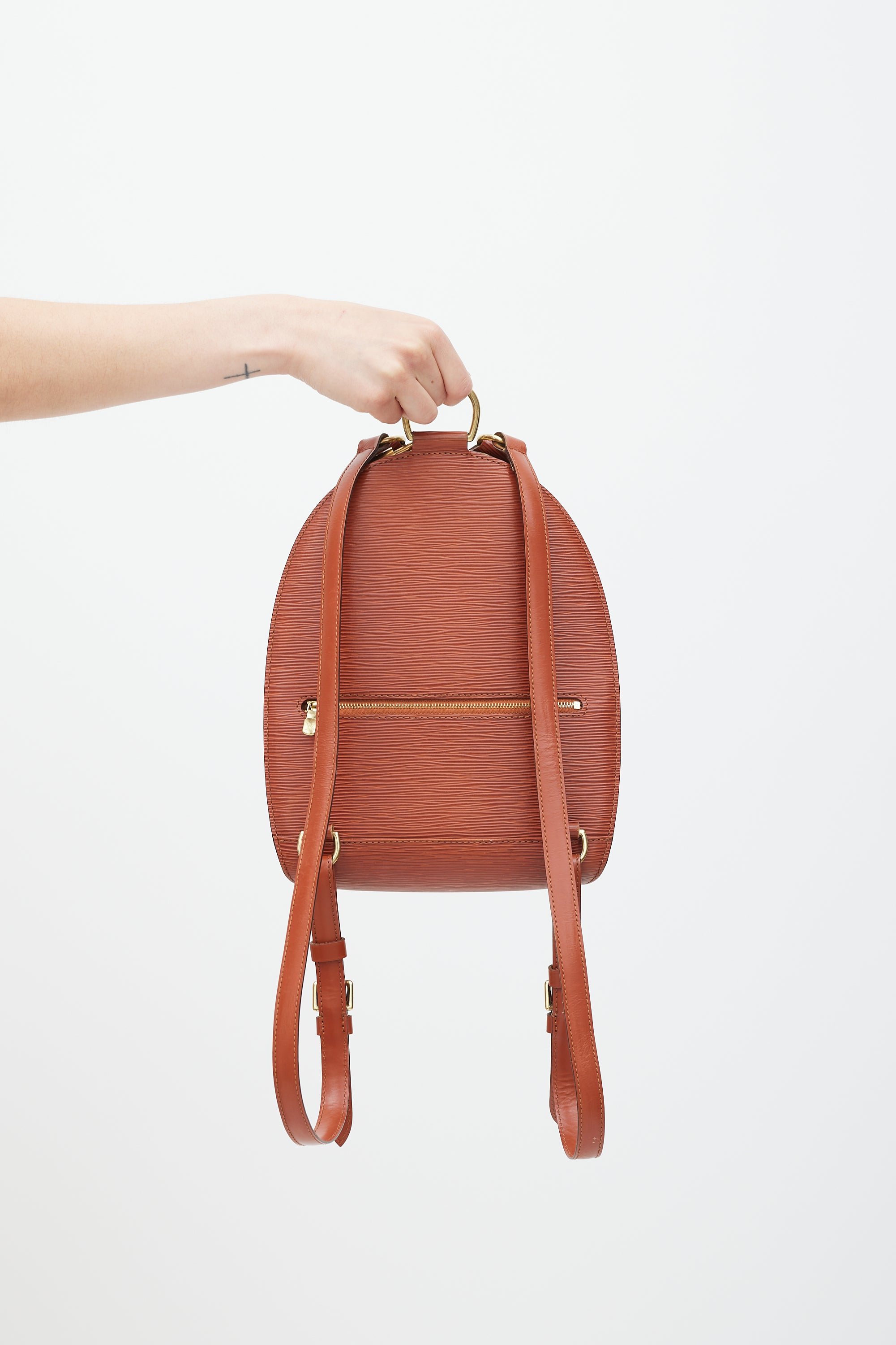 louis vuitton backpack epi Louis Vuitton // Brown Epi Leather Mabillon Backpack – VSP Consignment