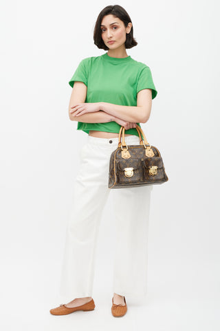 Louis Vuitton Brown & Gold Manhattan Monogram Bag