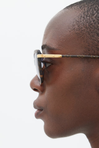 Louis Vuitton Brown & Gold Z0629E Monogram Cateye Sunglasses