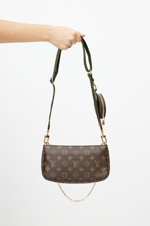 Louis Vuitton Brown & Green Monogram Multi Pochette Accessoires Bag