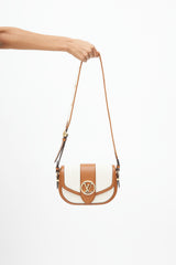 Louis Vuitton Brown Leather & Canvas Pont 9 Soft MM Crossbody Bag