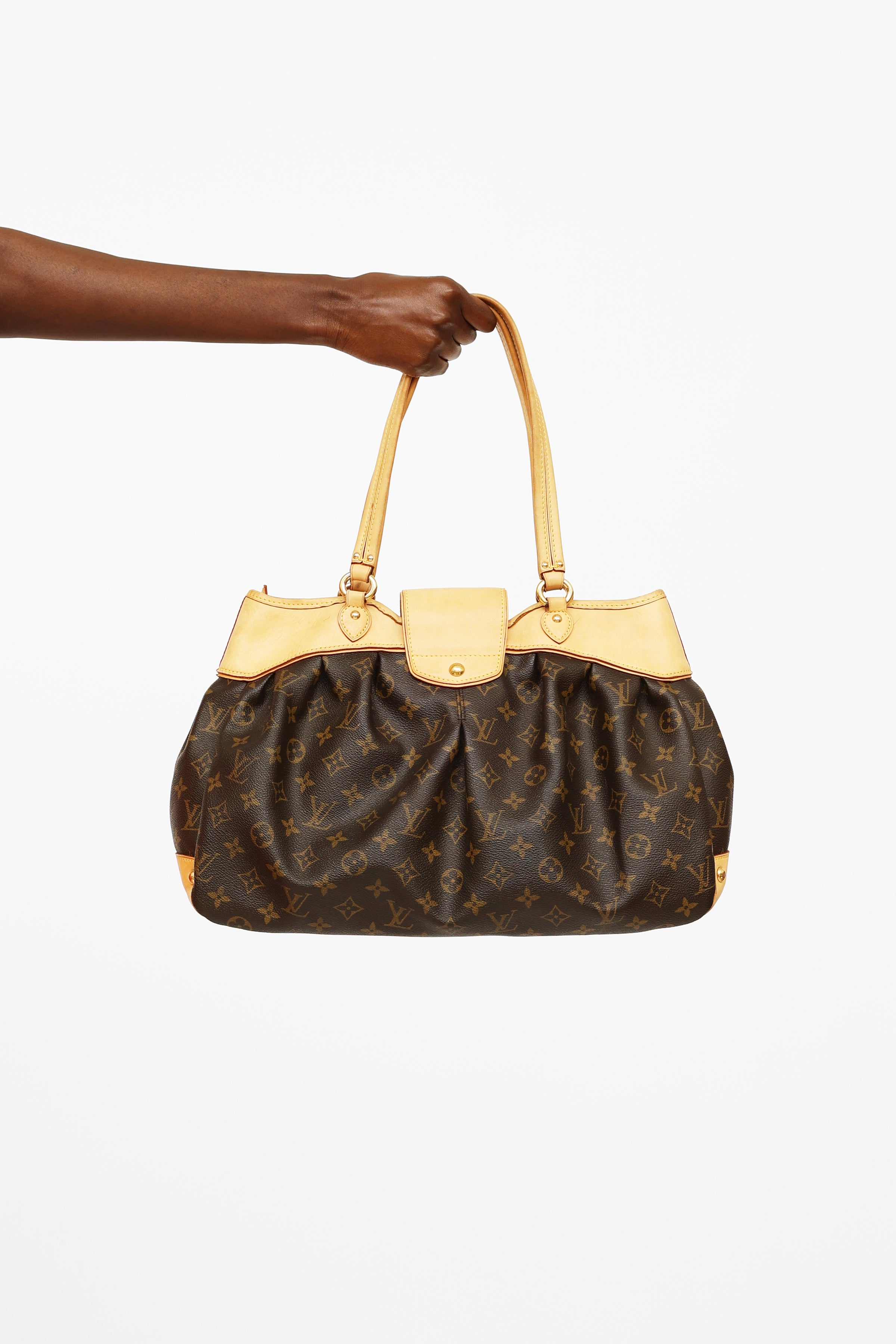 Louis+Vuitton+Boetie+Shoulder+Bag+MM+Brown+Canvas for sale online