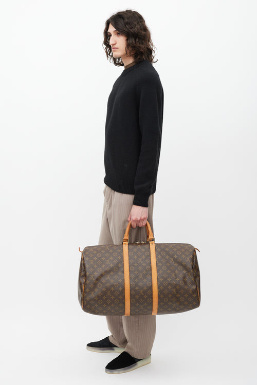 Louis Vuitton Brown Monogram Canvas Keepall 55 Duffle Bag