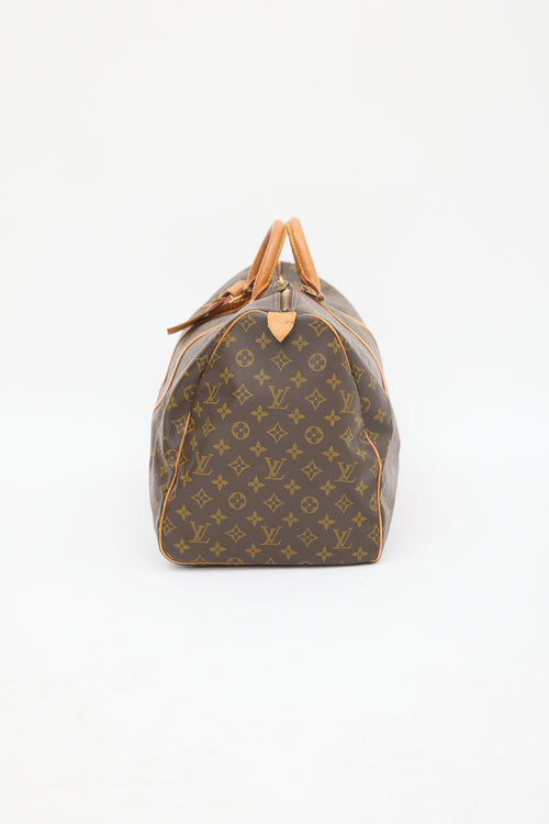 Louis Vuitton Brown Monogram Canvas Keepall 55 Duffle Bag