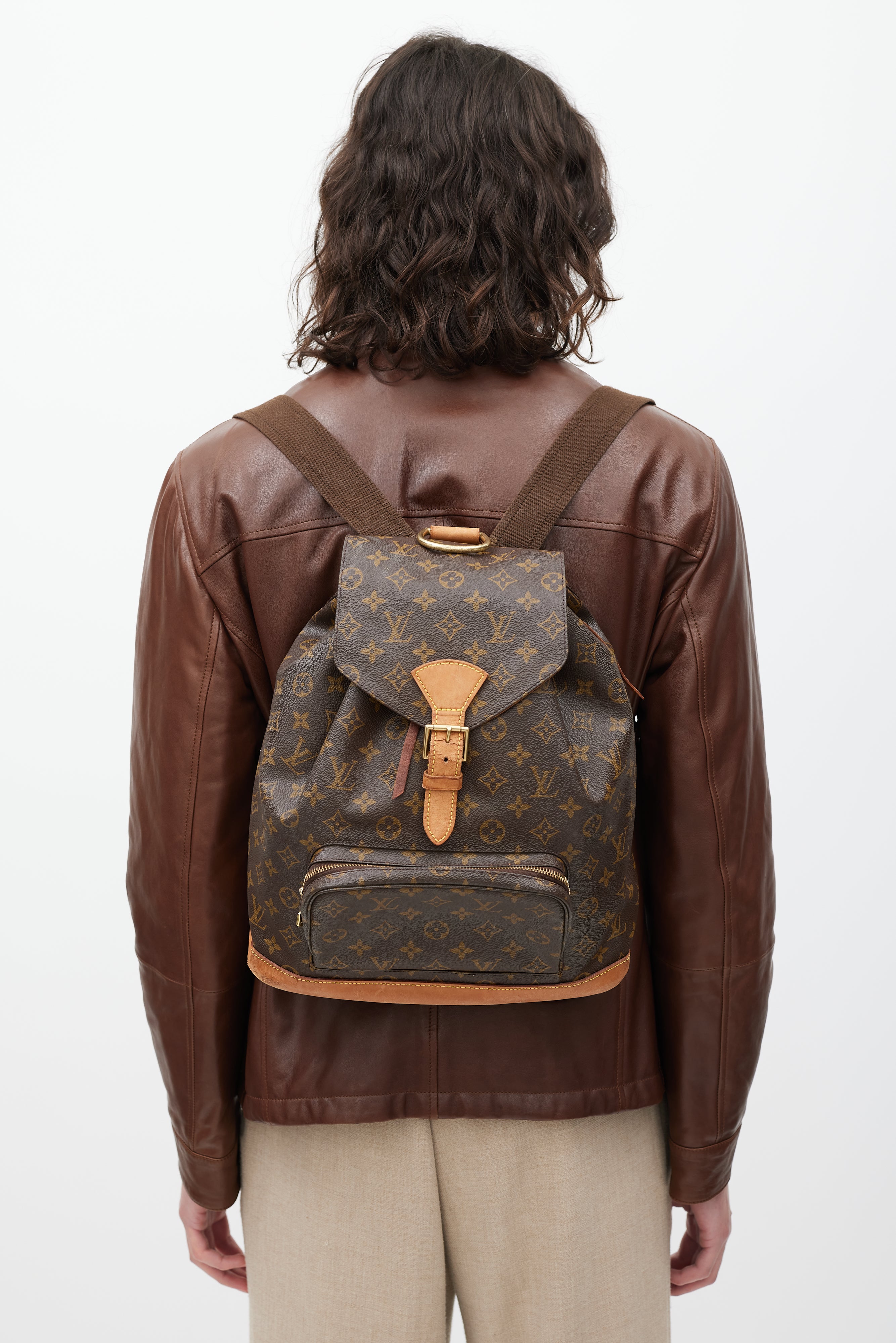 louis vuitton backpack montsouris mm monogram canvas Louis Vuitton // Brown Monogram Canvas Montsouris Backpack – VSP Consignment