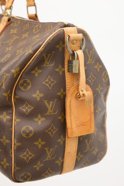 Louis Vuitton Brown Monogram Keepall Bandoulière 45 Duffle Bag