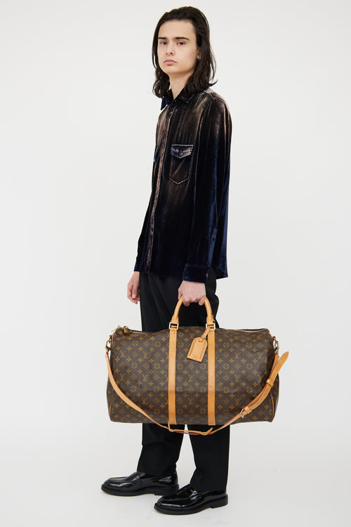 Louis Vuitton Monogram Keepall 55 Bandouliere  Bag