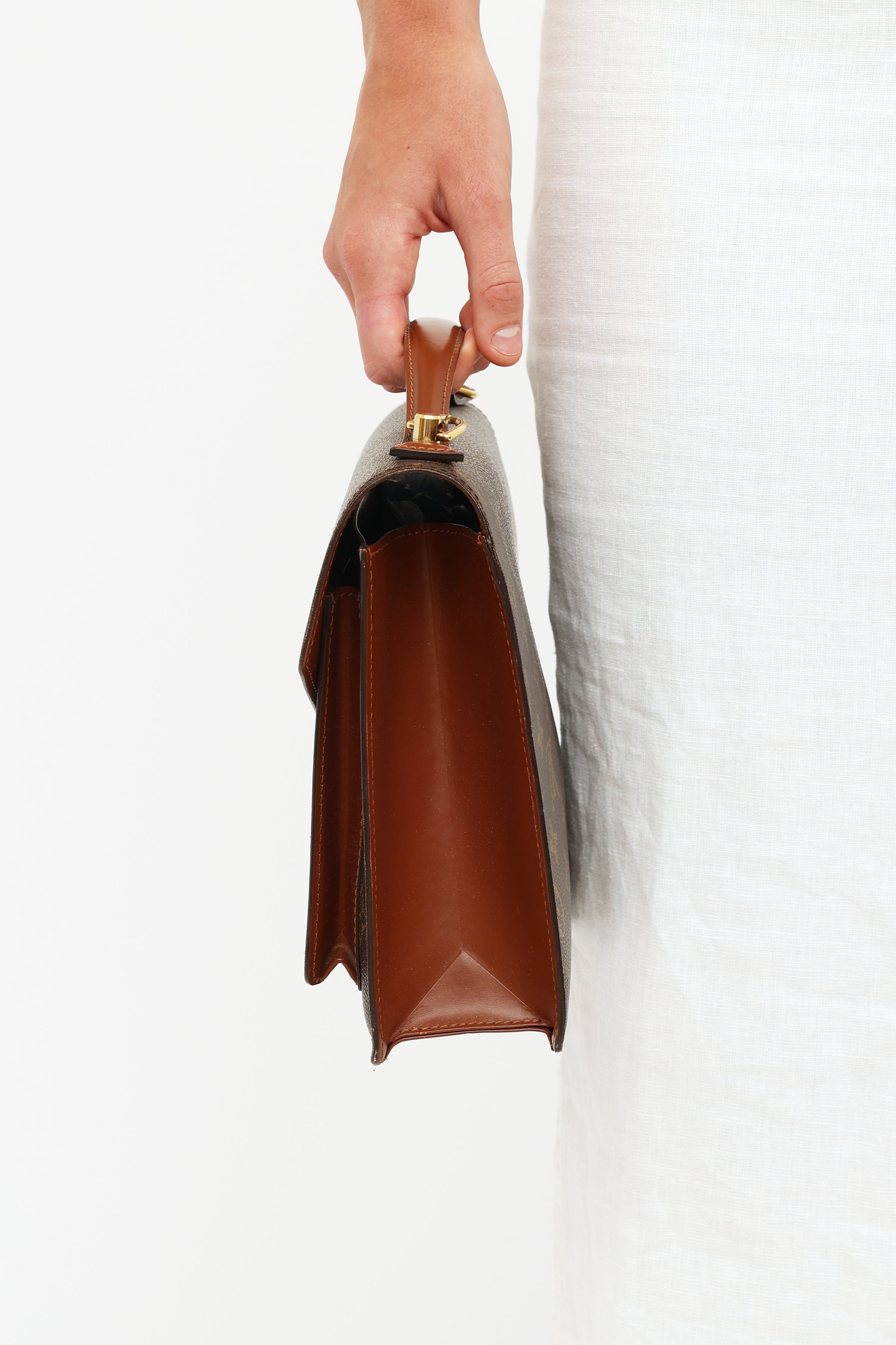 Monceau vegan leather travel bag Louis Vuitton Brown in Vegan leather -  36019018
