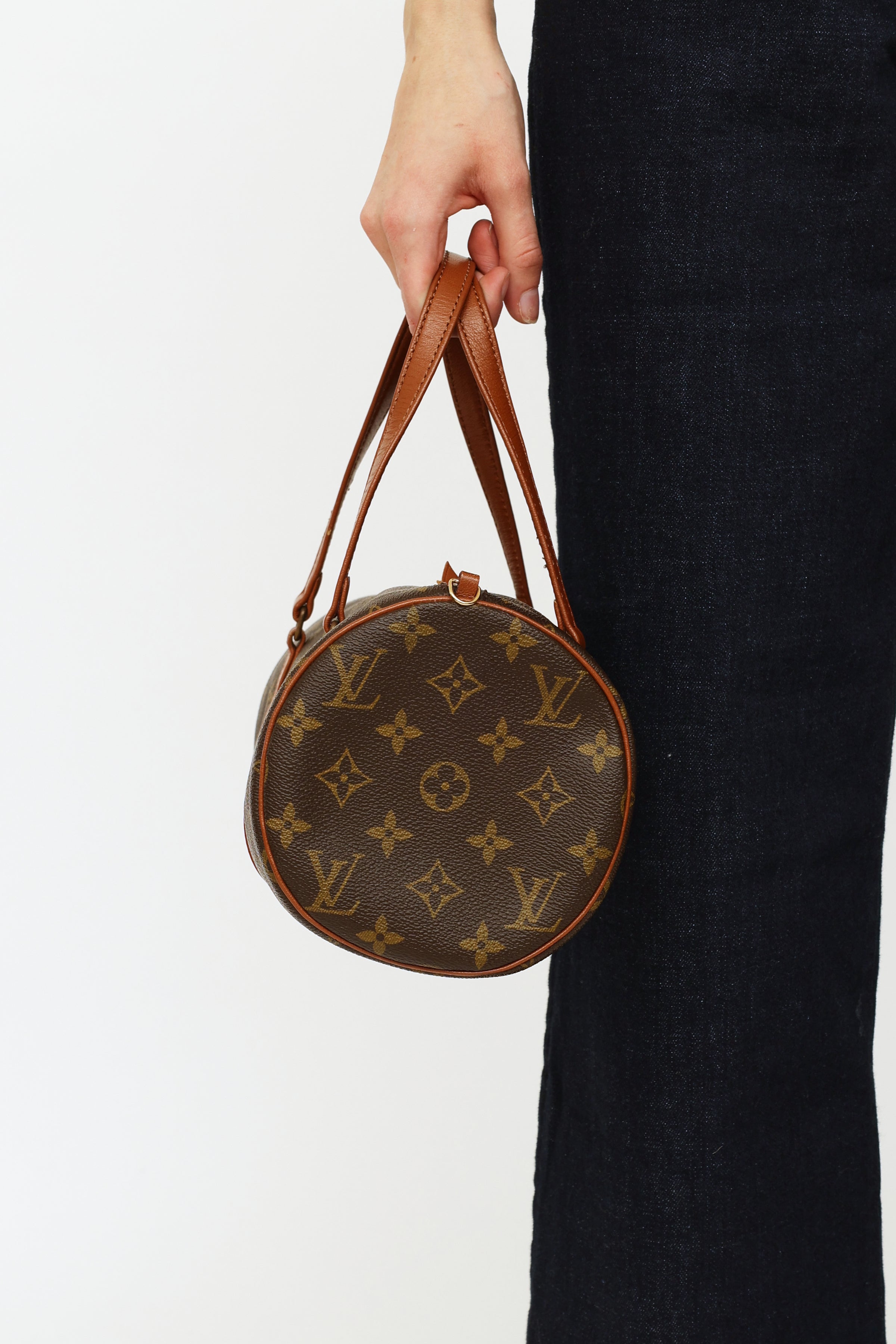 Papillon cloth handbag Louis Vuitton Brown in Cloth - 17214530