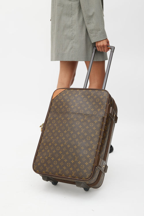 Louis Vuitton Brown Monogram Pégase 55 Suitcase