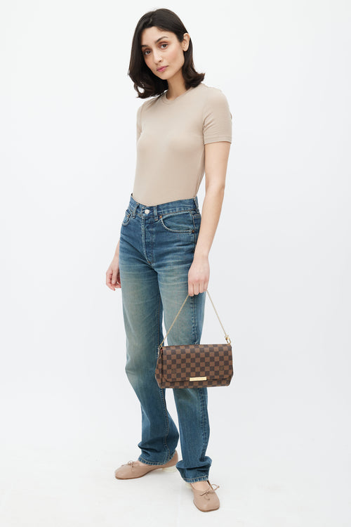 Louis Vuitton Brown Damier Ebene Favourite MM Shoulder Bag