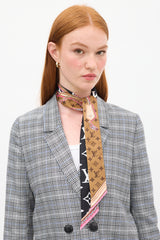 Louis Vuitton Brown & Multicolour Silk Ultimate Monogram BB Bandeau Scarf