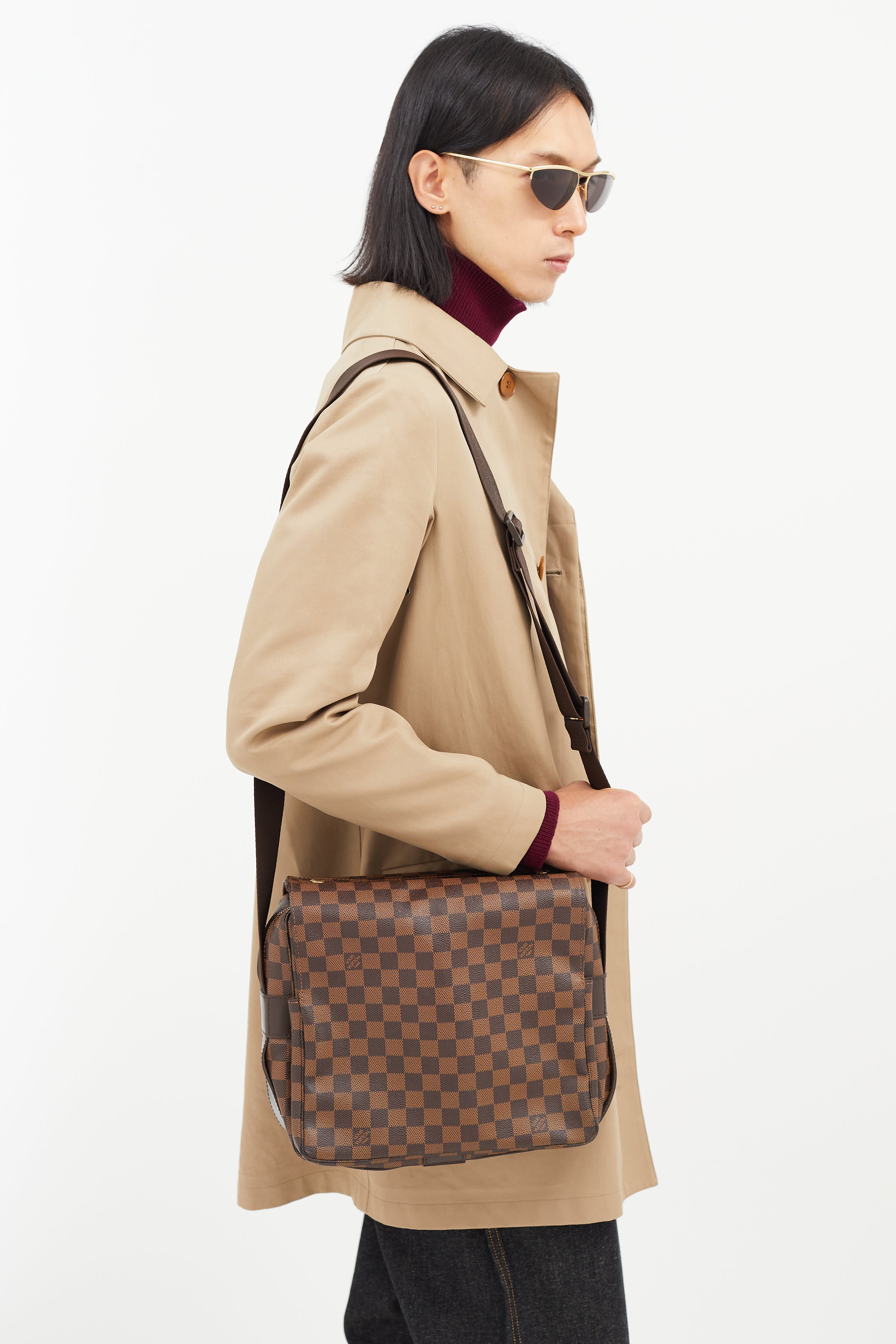 Louis Vuitton 2002 Pre-owned Damier Ebene Naviglio Crossbody Bag - Brown