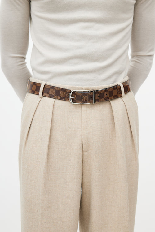 Louis Vuitton Brown & Damier Ebene Belt