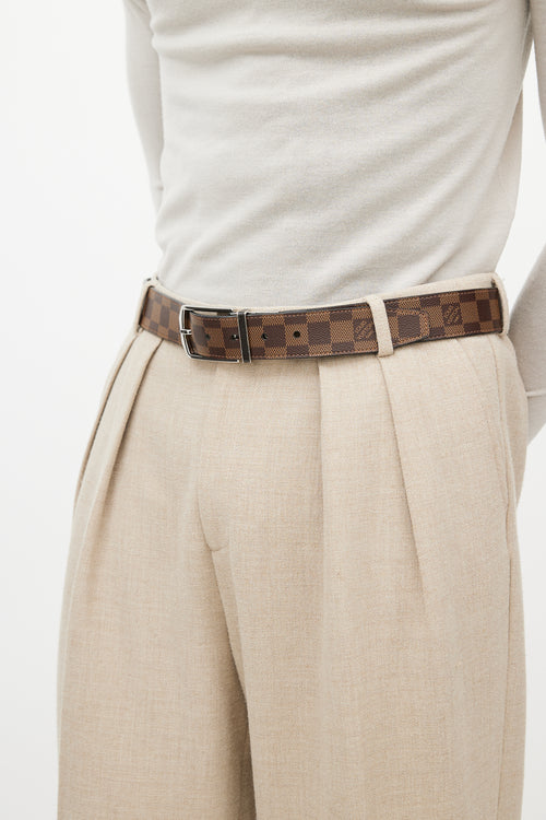 Louis Vuitton Brown & Damier Ebene Belt