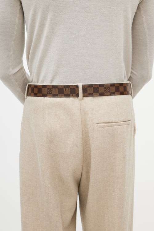 Louis Vuitton Brown & Damier Ebene Belt