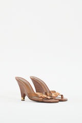 Louis Vuitton Bronze Patent Leather Sandal Mule