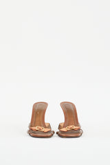 Louis Vuitton Bronze Patent Leather Sandal Mule
