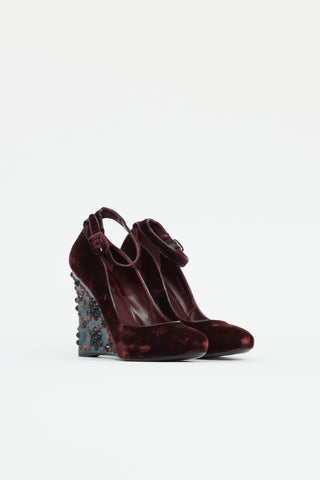 Louis Vuitton2012 Velvet Wedge