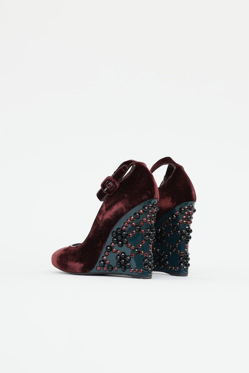 Louis Vuitton2014 Velvet Wedge