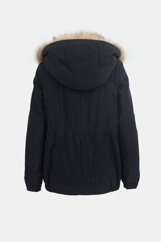 Louis Vuitton Canvas & Fur Hood Jacket