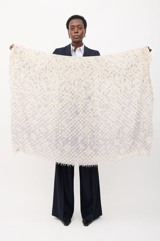 Louis Vuitton Cashmere Damier Azur Scarf