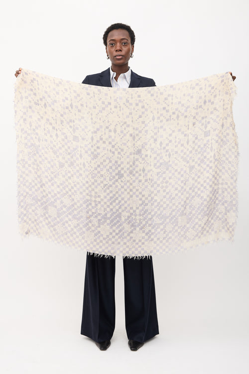 Louis Vuitton Cashmere Damier Azur Scarf