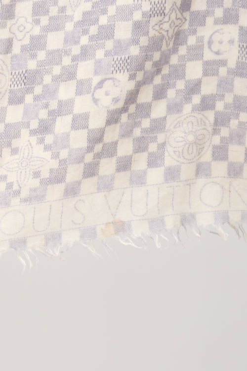 Louis Vuitton Cashmere Damier Azur Scarf