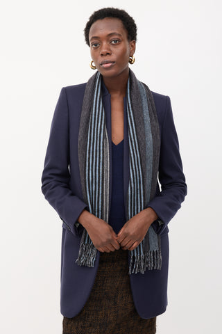 Louis Vuitton Cashmere Striped Monogram Scarf