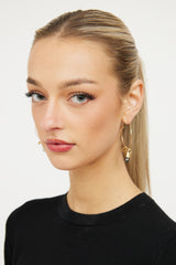 Louis Vuitton 18K Yellow Gold Charm Hoop Earrings
