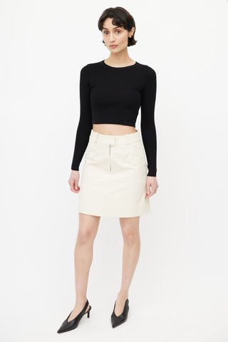 Louis Vuitton Cream Cotton Mini Skirt