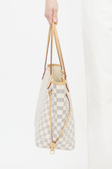 Louis Vuitton Cream Damier Azur Neverfull MM Tote