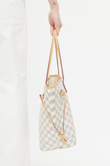 Louis Vuitton Cream Damier Azur Neverfull MM Tote