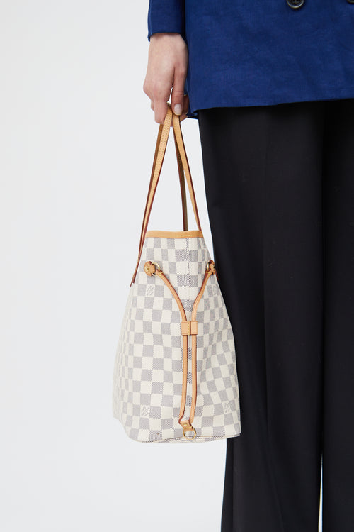 Louis Vuitton Cream Damier Azur Neverfull MM Tote