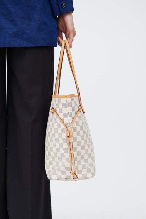 Louis Vuitton Cream Damier Azur Neverfull MM Tote