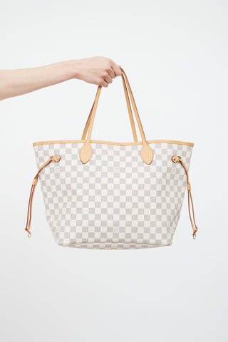 Louis Vuitton Cream Damier Azur Neverfull MM Tote